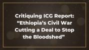 Critiquing ICG Report: “Ethiopia’s Civil War: Cutting a Deal to Stop the Bloodshed”